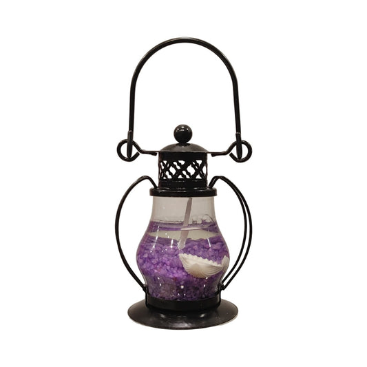 Metal Body Lantern with Gel Candle – Elegant Home Décor & Scented Lighting