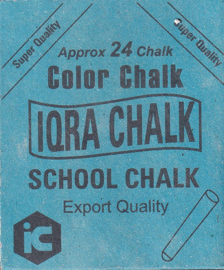 Iqra Dustless Colored School Chalk - 24 Sticks Box - Ideal for Blackboard Use
