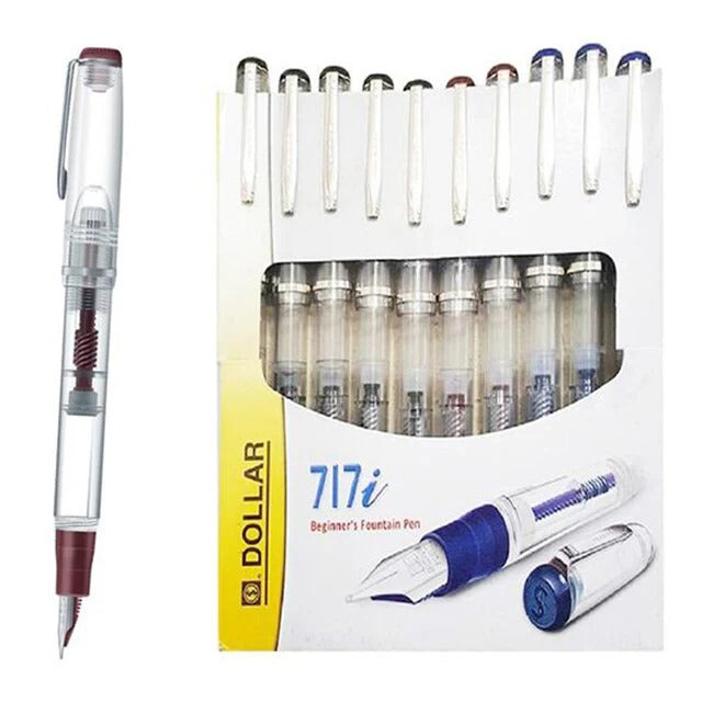 Dollar Fountain Pen with Pump Filling System | Smooth Writing Refillable Pen for Students & Professionals