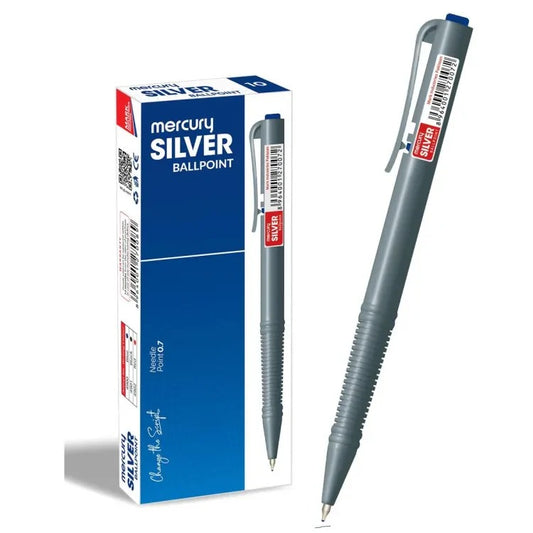 Mercury Silver Ball Point Pen | Smooth Writing with Sleek Metallic Finish