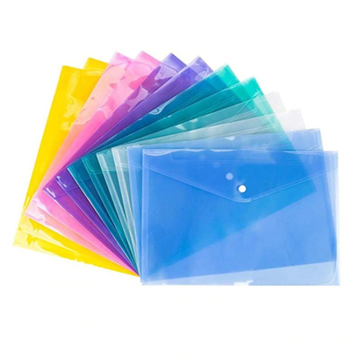 Clear Button Bag 9C – Transparent Plastic Foolscap Size | Secure & Convenient Document Storage