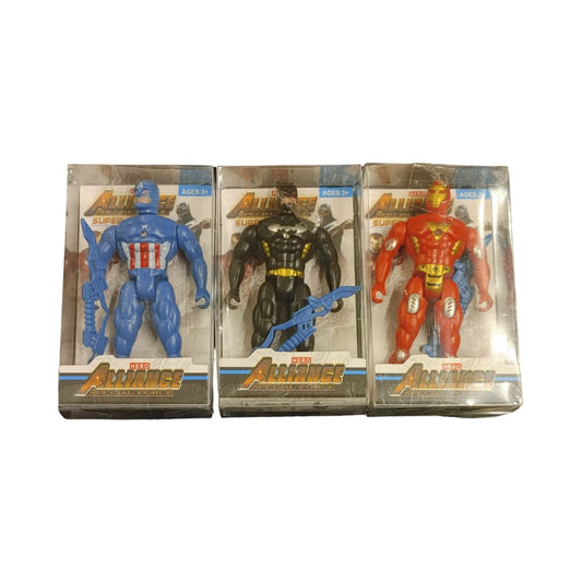 Little Superhero Cartoon Character Design – Batman, Superman & Spiderman