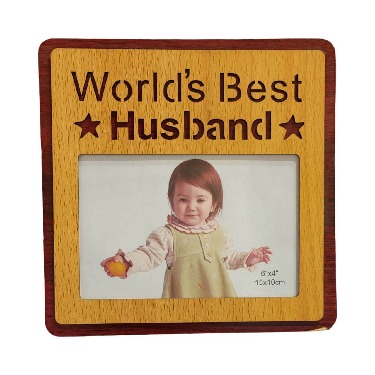 World’s Best Husband" Name Wooden Photo Frame | Personalized Gift for Him