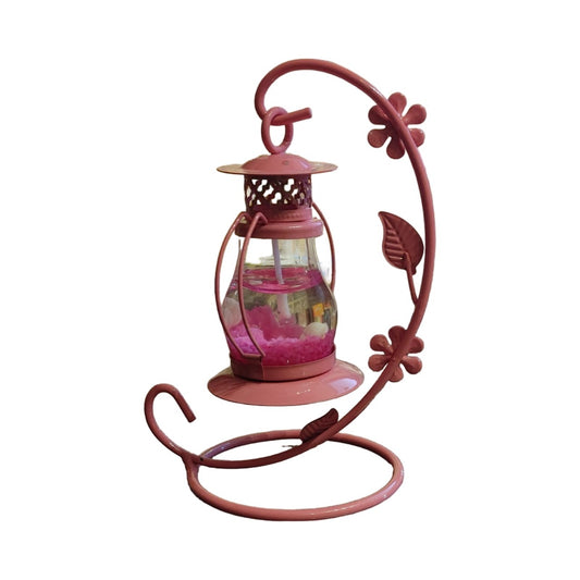 Metal Body Lantern with Gel Candle – Elegant Home Décor & Scented Lighting