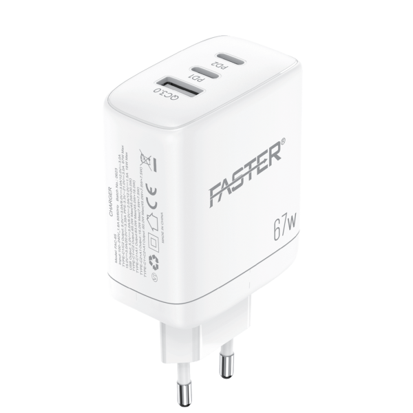 Faster V300 20W 3.0A Charger with Type-C Cable 1 Piece