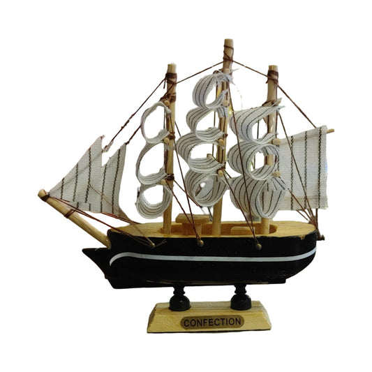 Handcrafted Wooden Ship Model – Nautical Décor for Home or Office