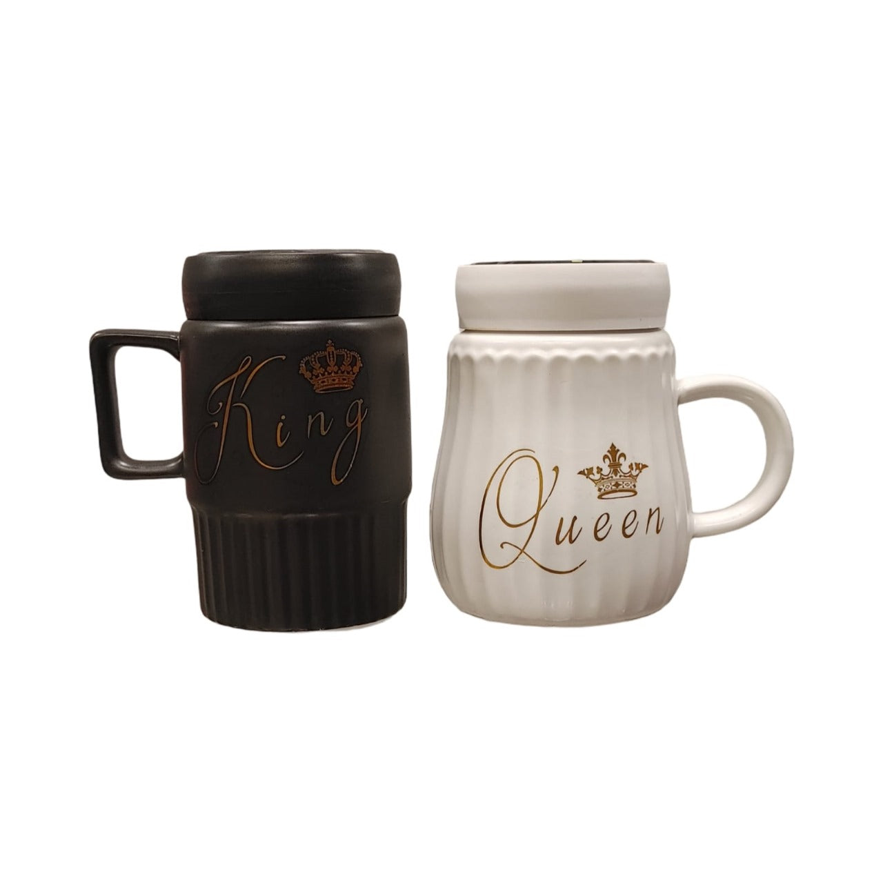 Fancy Ceramic Mug set with Mirror Cap – Elegant Drinkware for Home & Office Use