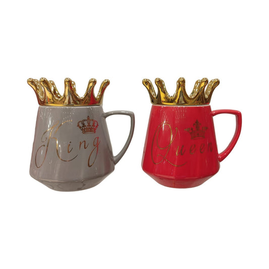 King & Queen Mug Set – His & Her Ceramic Coffee Mugs (Set of 2)