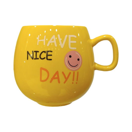 Yellow Have a Nice Day Mug ☀ | Ceramic Coffee Mug with Positive Vibes