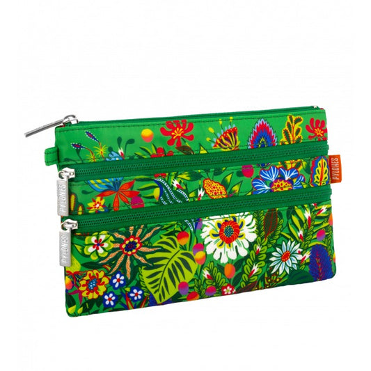 3-Zip Pouch – Multi-Compartment Organizer for School, Office & Trave